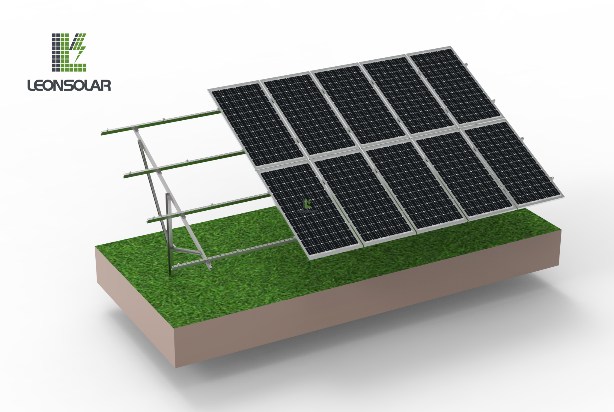 Single-column carbon steel ground pv system