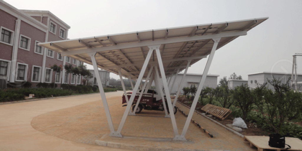 Cement pier foundation for carport photovoltaic system
